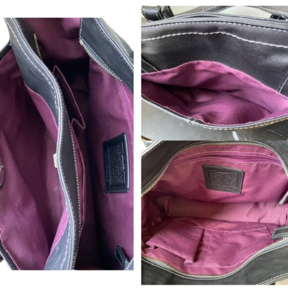 Coach Chelsea Black Leather Tote Crossbody Carryall Bag - Preowned - Picture 8 of 12